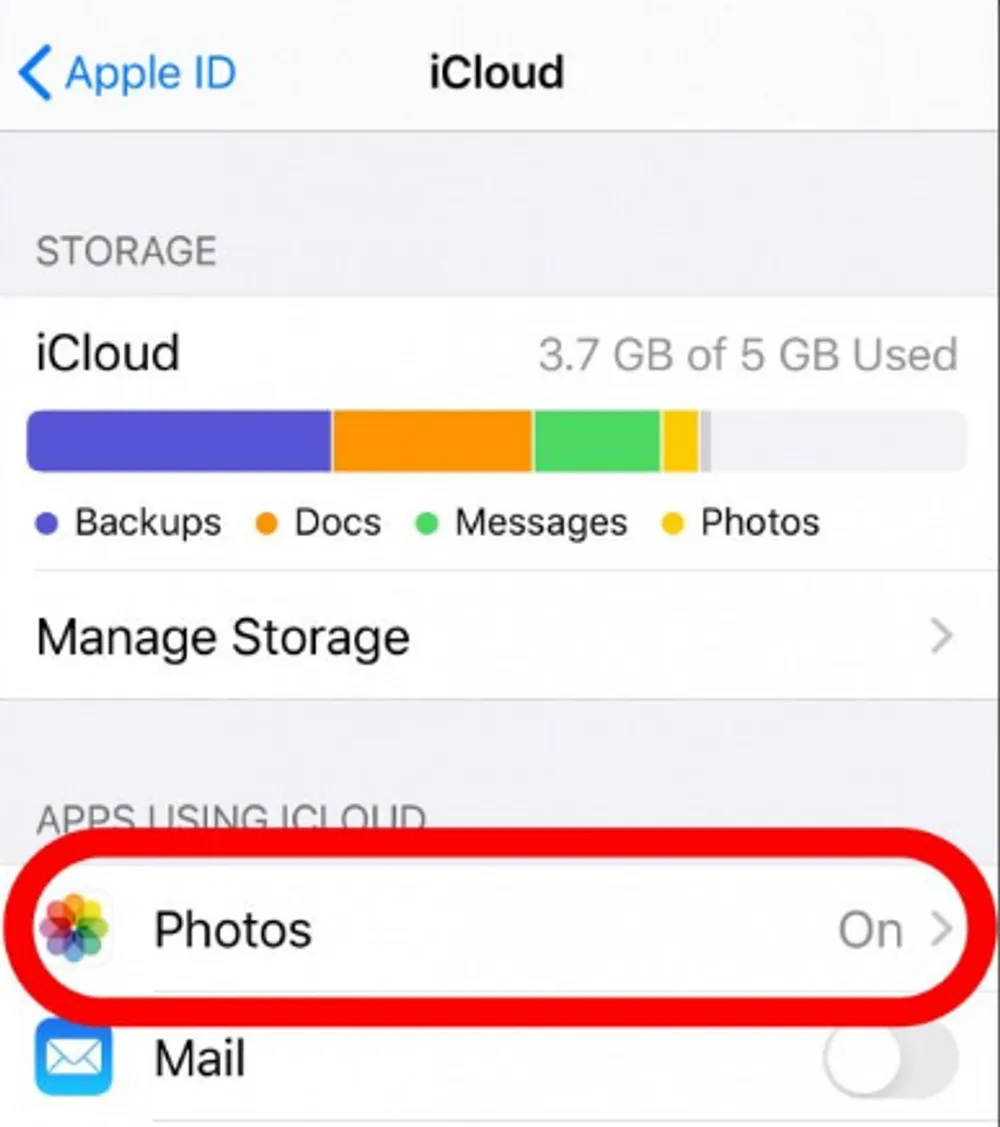 Activar Fotos en iCloud